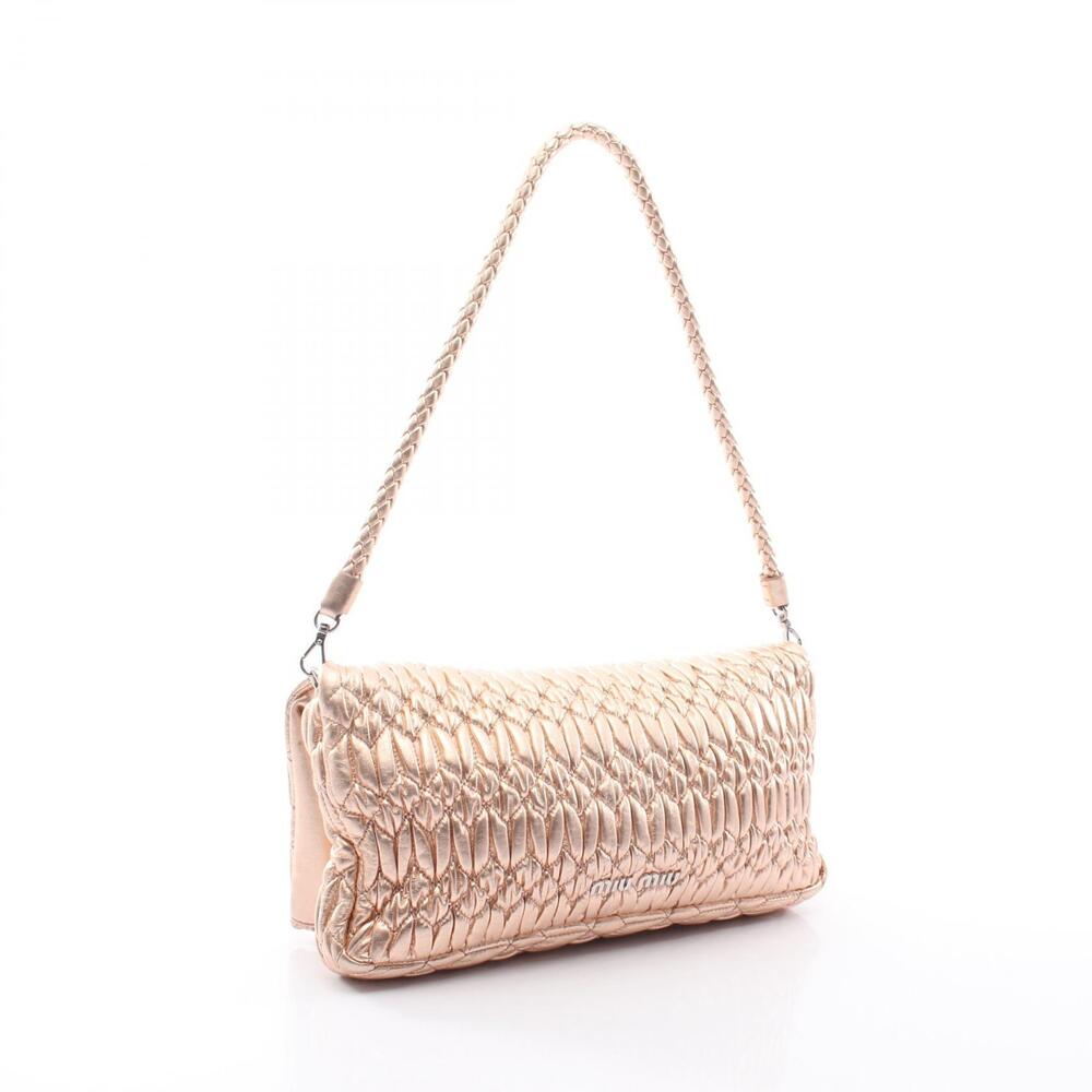 Miu Miu Nappa Crystal Matelasse Leather Shoulder Bag Cream Tan - Picture 2 of 10